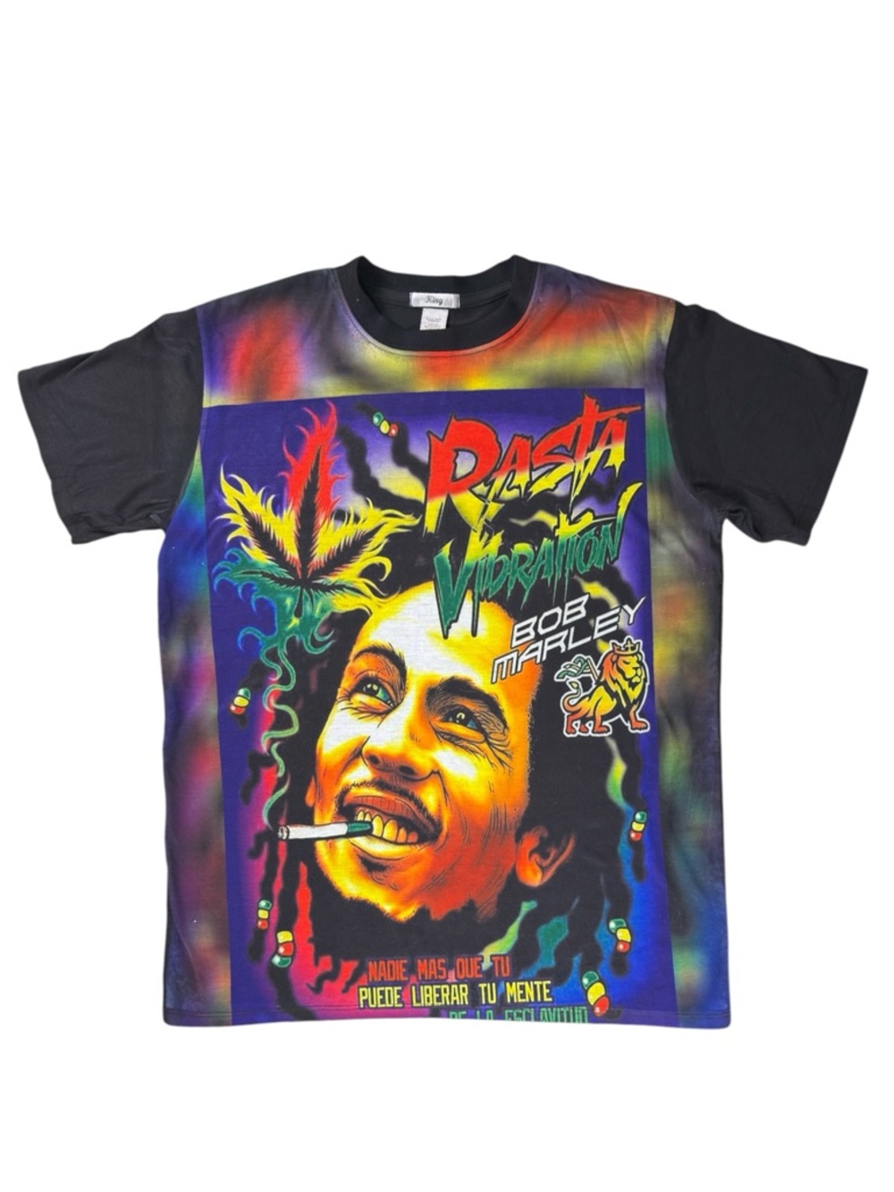 KING Vintage Bob Marley Rasta Vibration Graphic Tee Shirt Men’s / Unisex Large